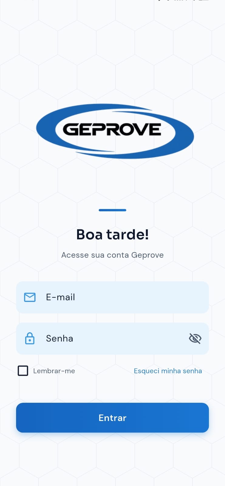 Tela de login do Geprove